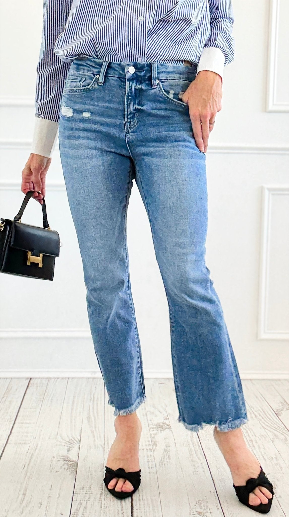 Coastline Crop Denim Pant-190 Denim-Mica Denim-Coastal Bloom Boutique, find the trendiest versions of the popular styles and looks Located in Indialantic, FL