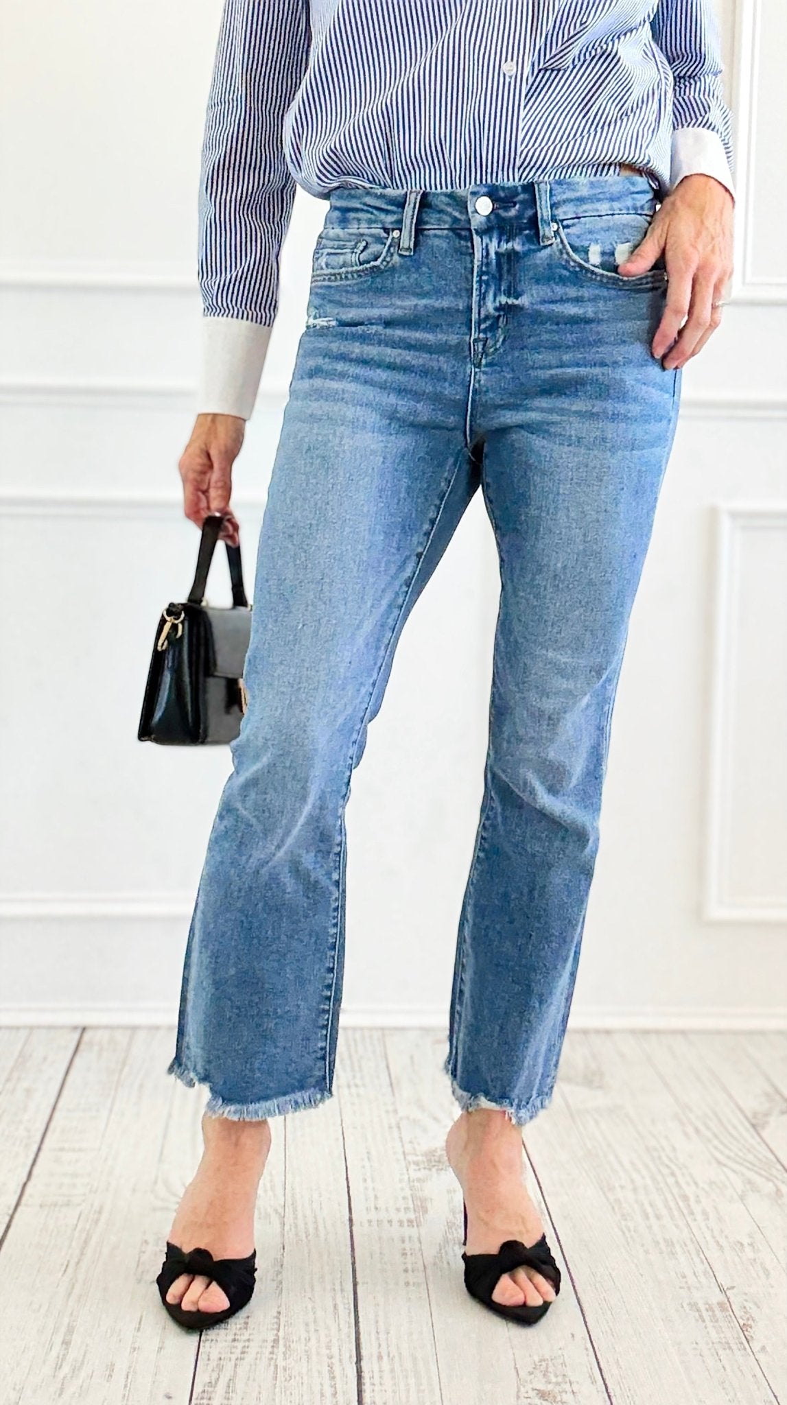 Coastline Crop Denim Pant-190 Denim-Mica Denim-Coastal Bloom Boutique, find the trendiest versions of the popular styles and looks Located in Indialantic, FL