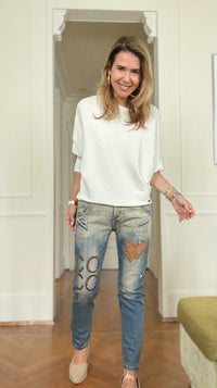 Coco Charm Italian Denim-100 Pants-DIPINTO DI BLU-Coastal Bloom Boutique, find the trendiest versions of the popular styles and looks Located in Indialantic, FL