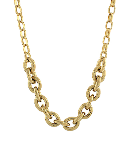Stainless Steel Bold Link Statement Necklace