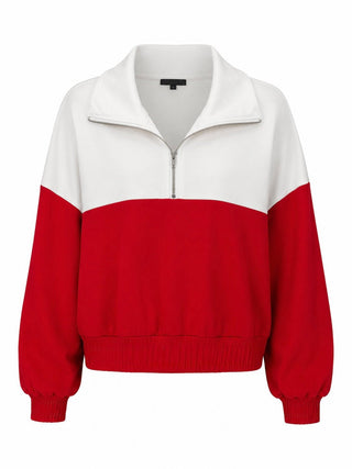 Color Block Quarter Zip Top