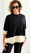 Color-Blocked Poncho Sleeve Sweater-140 Sweaters-Z STUDIO-Coastal Bloom Boutique, find the trendiest versions of the popular styles and looks Located in Indialantic, FL