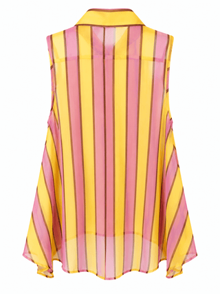 Color Club Sleeveless Italian Top- Pink Lemonade