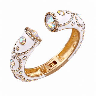 Color Pop Pavé Cuff Bracelet - White
