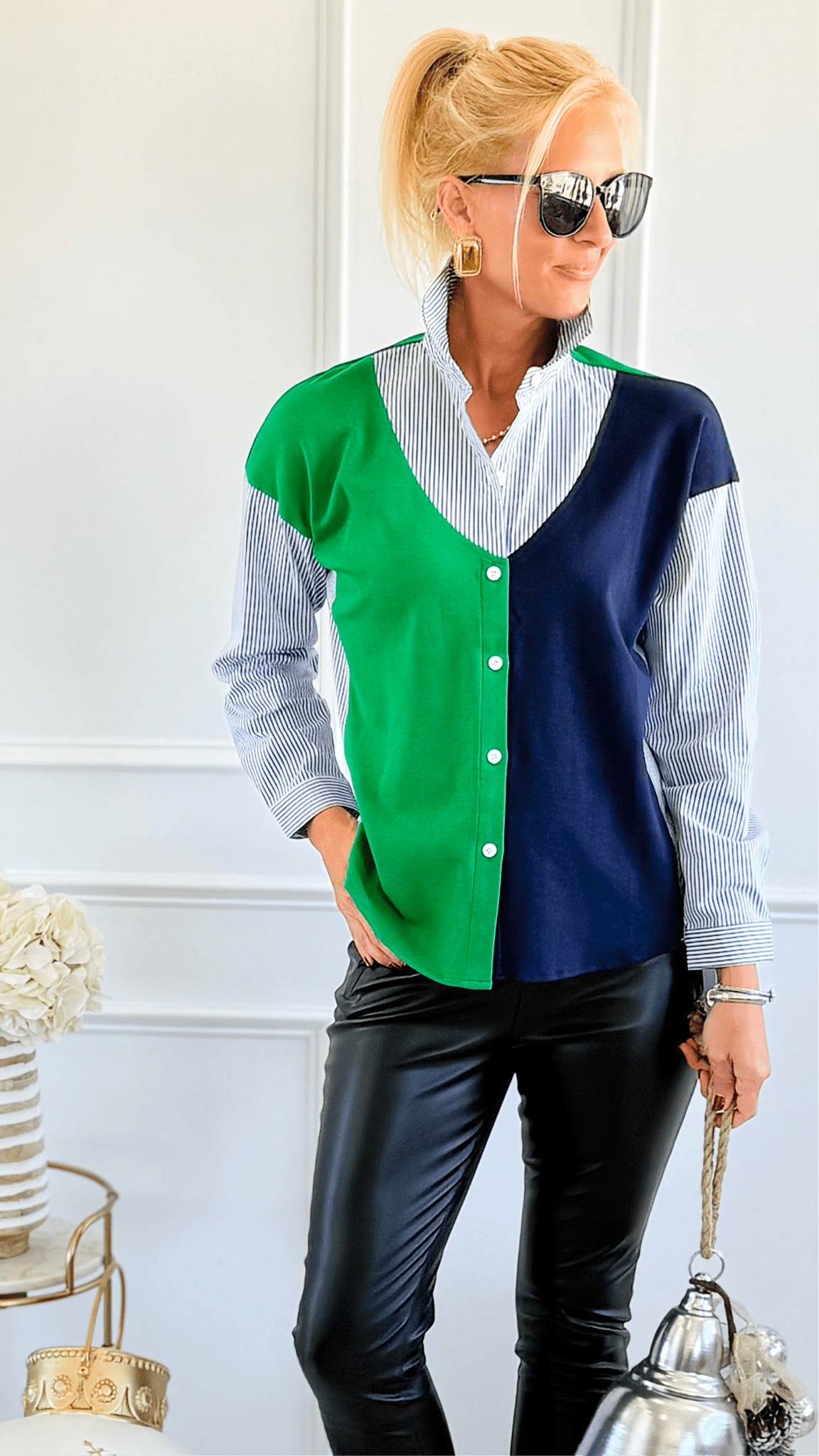 Colorblock Chic Mixed Top - JOH-110 Long Sleeve Tops-Joh Apparel-Coastal Bloom Boutique, find the trendiest versions of the popular styles and looks Located in Indialantic, FL