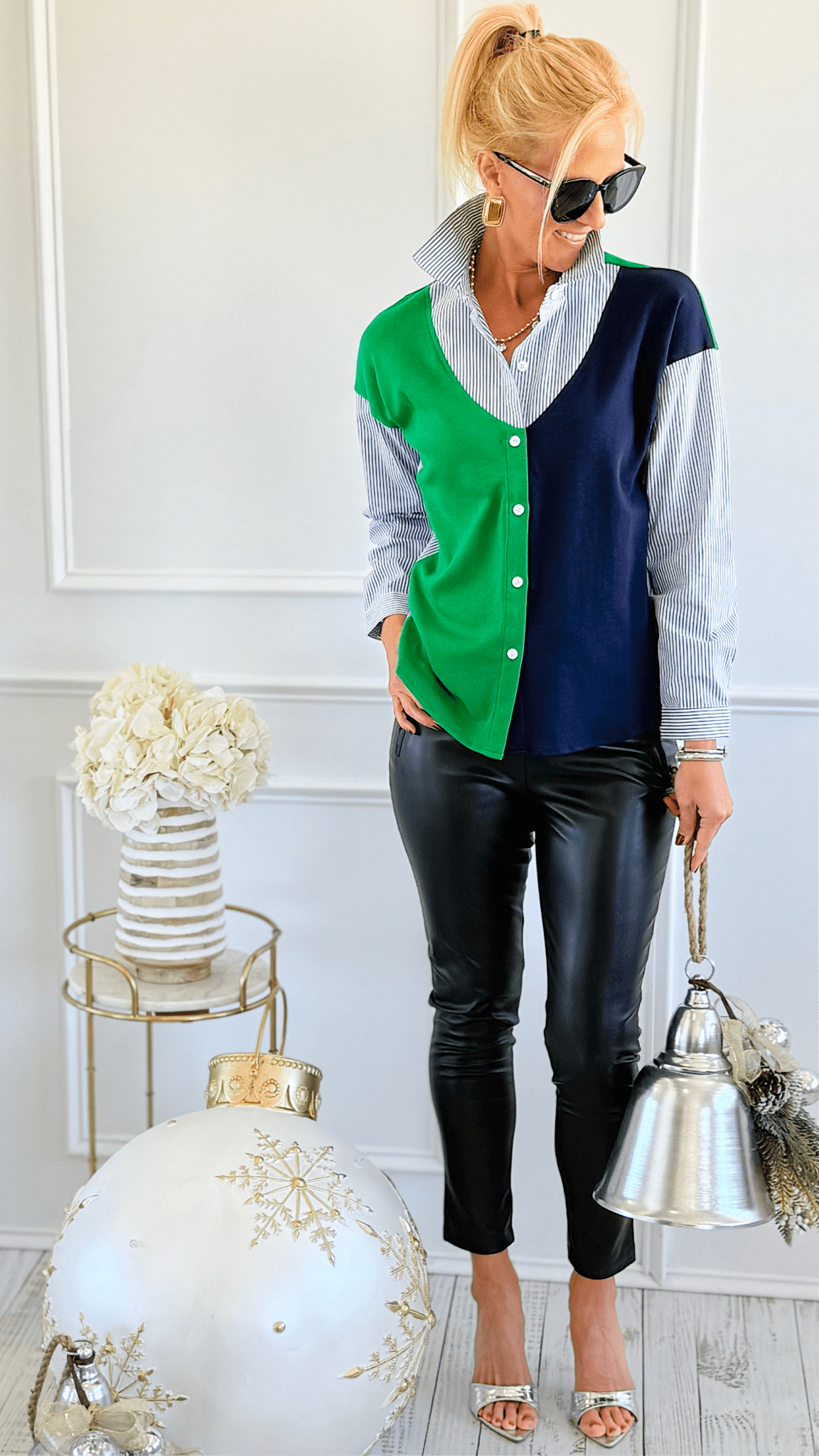 Colorblock Chic Mixed Top - JOH-110 Long Sleeve Tops-Joh Apparel-Coastal Bloom Boutique, find the trendiest versions of the popular styles and looks Located in Indialantic, FL