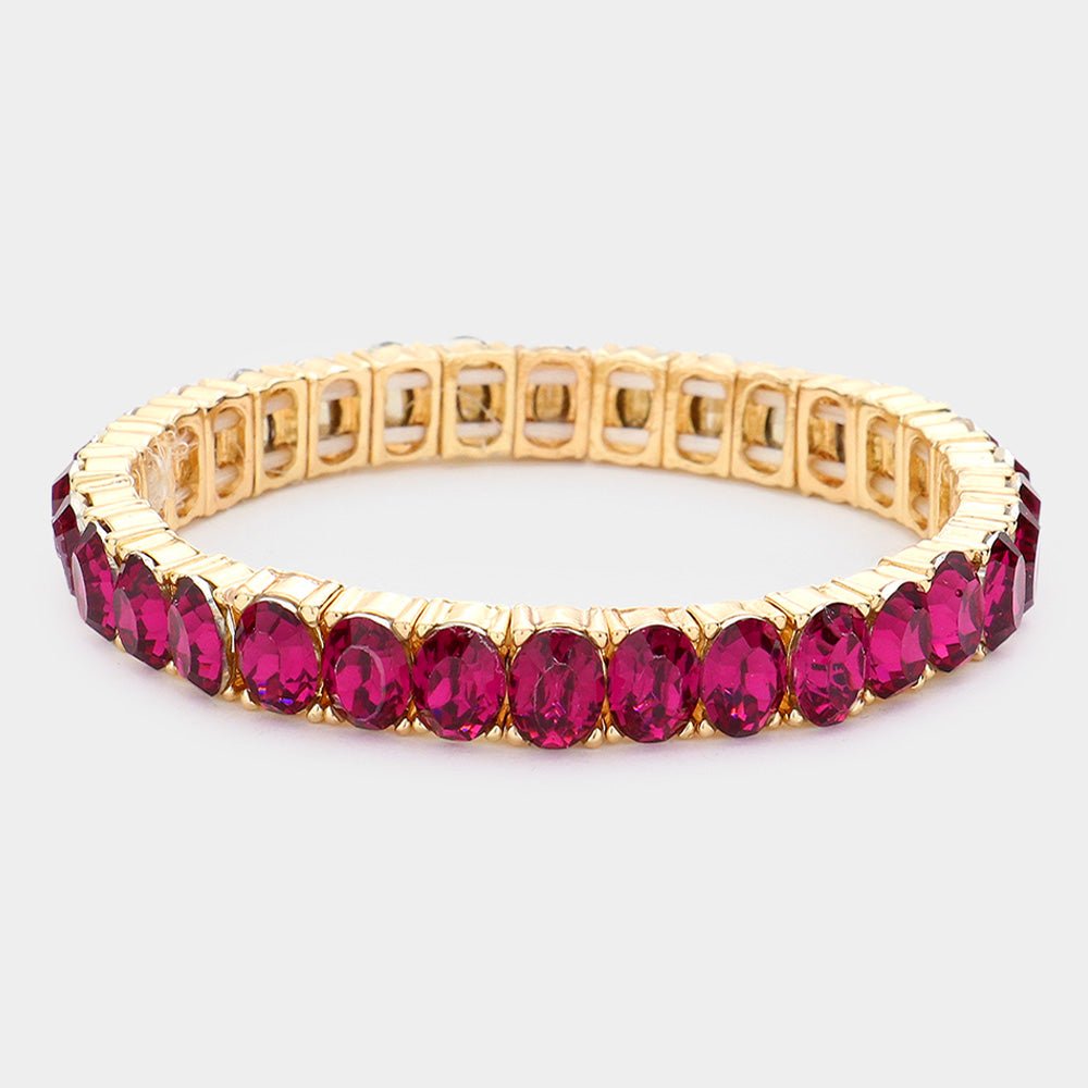 Colorful Tennis Bracelet - Fuchsia-230 Jewelry-NYW-Coastal Bloom Boutique, find the trendiest versions of the popular styles and looks Located in Indialantic, FL