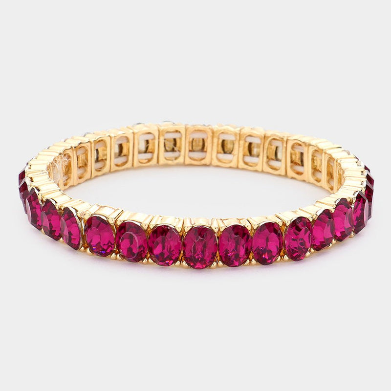 Colorful Tennis Bracelet - Fuchsia-230 Jewelry-NYW-Coastal Bloom Boutique, find the trendiest versions of the popular styles and looks Located in Indialantic, FL