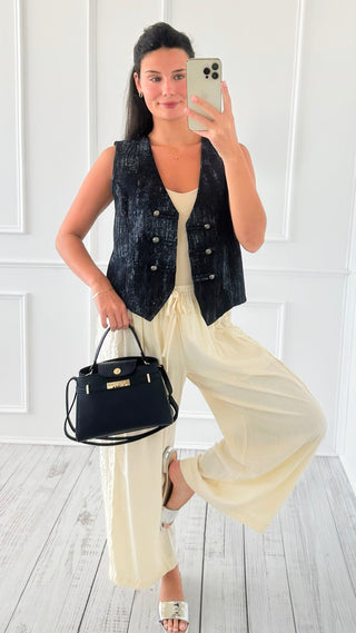 Commanding Limits Denim Italian Vest