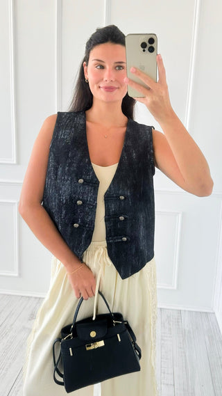 Commanding Limits Denim Italian Vest