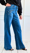 Constellation Denim Pants-100 Pants-SASU UNICORN-Coastal Bloom Boutique, find the trendiest versions of the popular styles and looks Located in Indialantic, FL