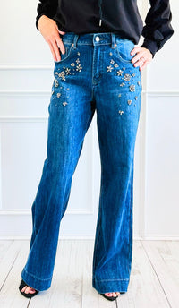 Constellation Denim Pants-100 Pants-SASU UNICORN-Coastal Bloom Boutique, find the trendiest versions of the popular styles and looks Located in Indialantic, FL