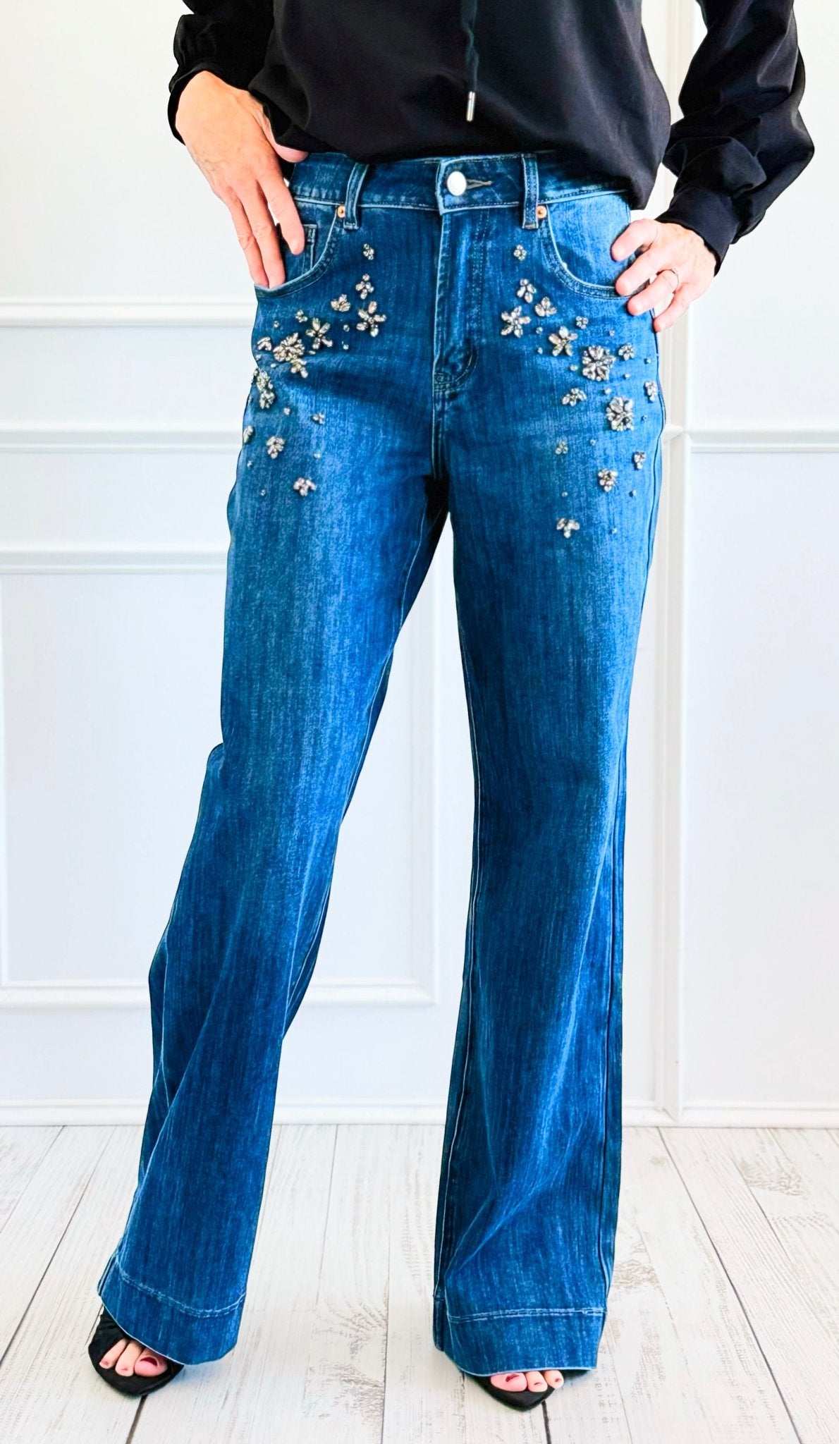 Constellation Denim Pants-100 Pants-SASU UNICORN-Coastal Bloom Boutique, find the trendiest versions of the popular styles and looks Located in Indialantic, FL