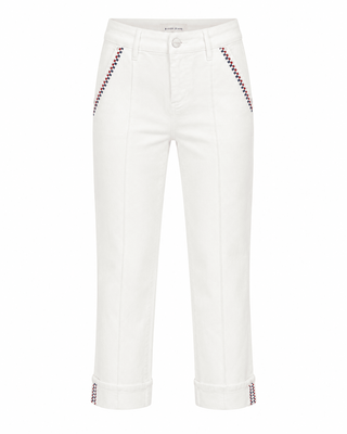 Contrast Trim Cropped Pants