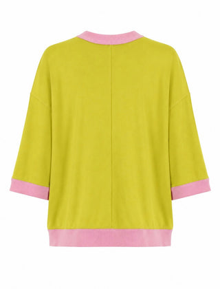 Contrast Trim Pullover - Lime