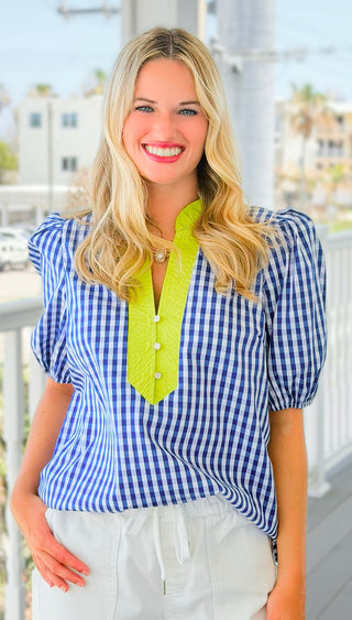 Contrast Trim Stripe Top