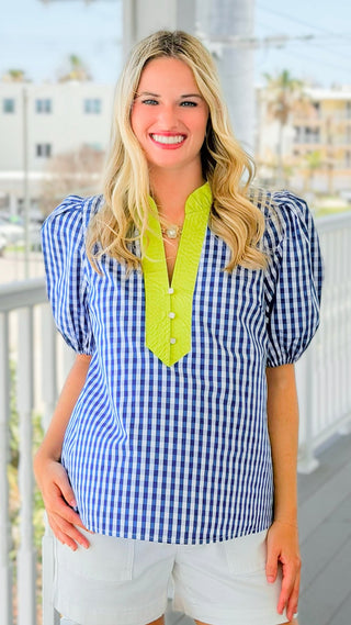 Contrast Trim Stripe Top
