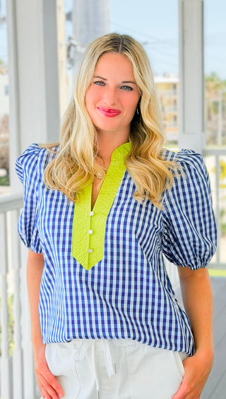 Contrast Trim Stripe Top
