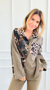 Cord Pattern Split II Italian Top-110 Long Sleeve Tops-SEÑORITA C-Coastal Bloom Boutique, find the trendiest versions of the popular styles and looks Located in Indialantic, FL