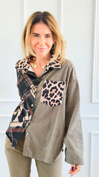 Cord Pattern Split II Italian Top-110 Long Sleeve Tops-SEÑORITA C-Coastal Bloom Boutique, find the trendiest versions of the popular styles and looks Located in Indialantic, FL
