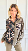 Cord Pattern Split II Italian Top-110 Long Sleeve Tops-SEÑORITA C-Coastal Bloom Boutique, find the trendiest versions of the popular styles and looks Located in Indialantic, FL