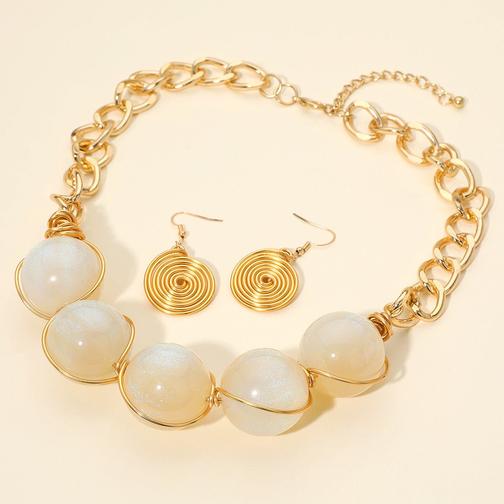 Cosmic Bloom Statement Set - Ivory-230 Jewelry-NYW-Coastal Bloom Boutique, find the trendiest versions of the popular styles and looks Located in Indialantic, FL