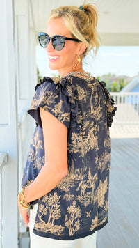 Countryside Ruffle Detail Top-110 Short Sleeve Tops-Umgee-Coastal Bloom Boutique, find the trendiest versions of the popular styles and looks Located in Indialantic, FL