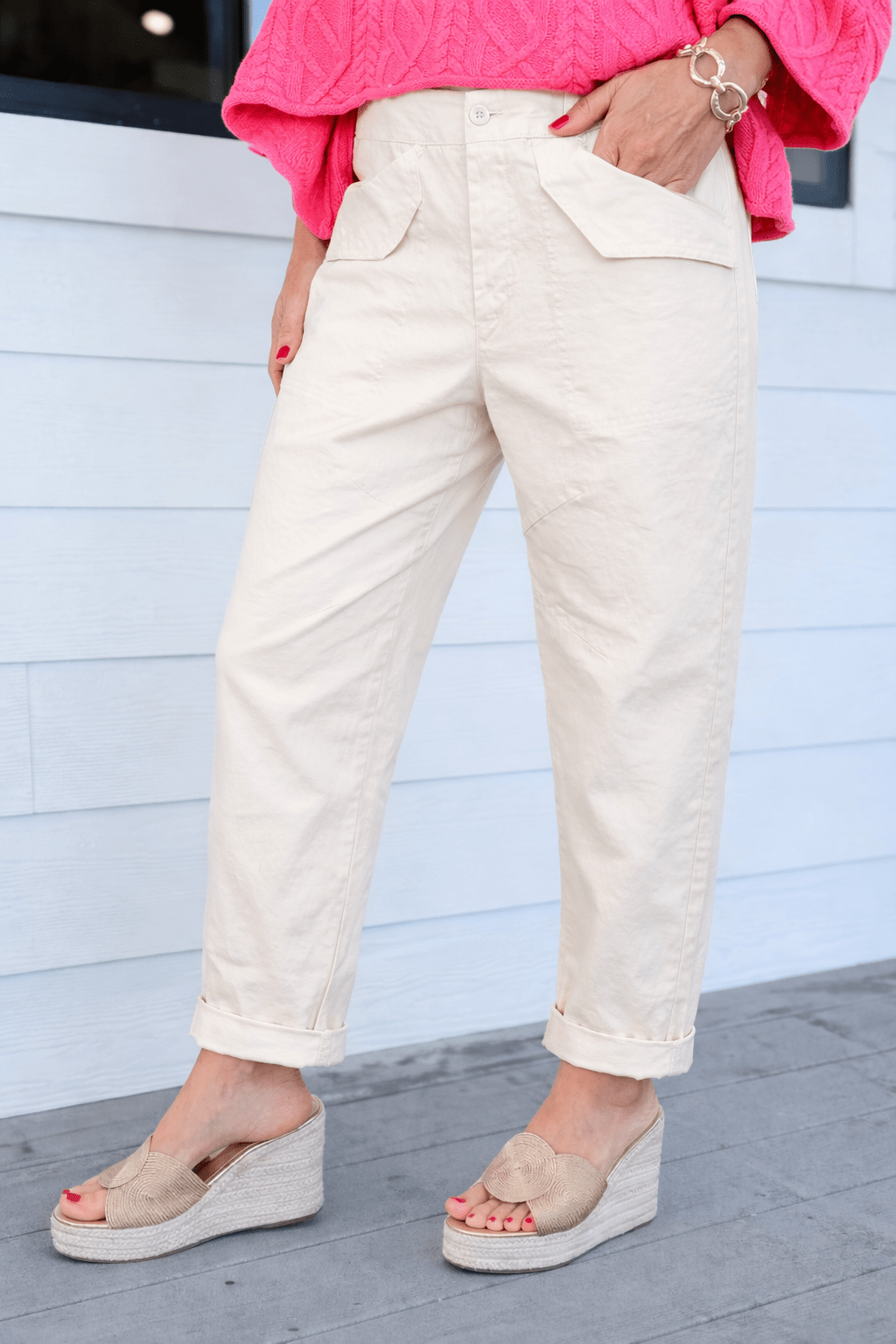 Couture Ease Italian Pant- Cream
