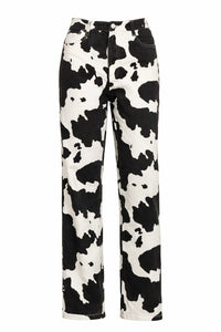 Cowgirl Rodeo High Waist Cow Print Jean