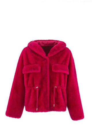 Cozy Cinch Italian Fur Jacket - Fuchsia