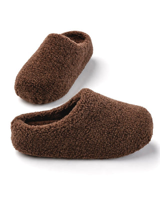 Cozy Sherpa Clog Slippers - Coffee