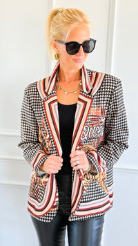 Crowned Instinct Italian Blazer-160 Jackets-Italianissimo-Coastal Bloom Boutique, find the trendiest versions of the popular styles and looks Located in Indialantic, FL
