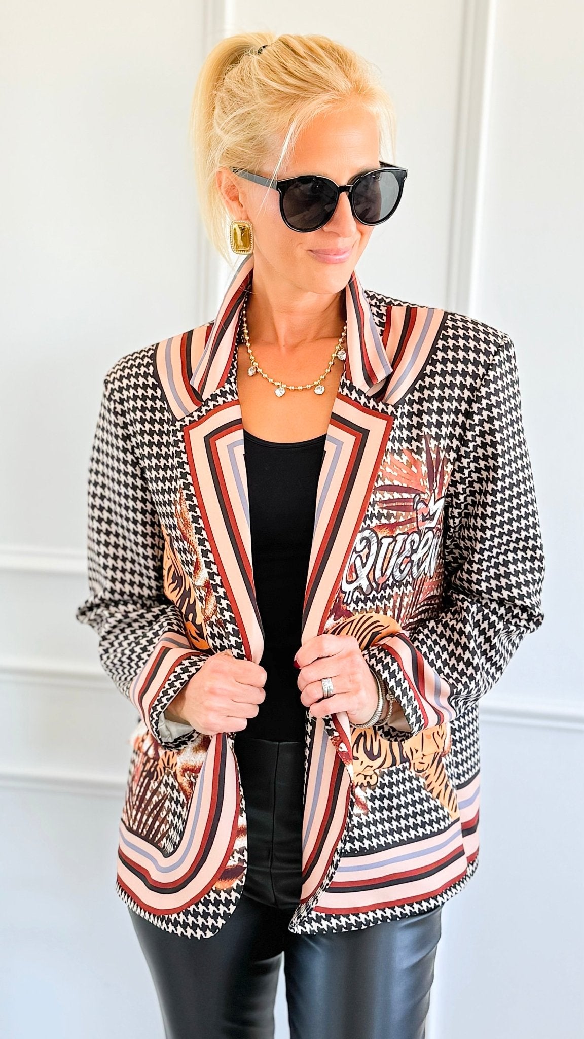 Crowned Instinct Italian Blazer-160 Jackets-Italianissimo-Coastal Bloom Boutique, find the trendiest versions of the popular styles and looks Located in Indialantic, FL