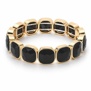 Cushion Cut Stretch Bracelet - Black