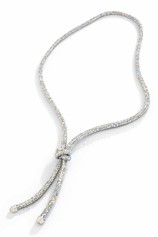 CZ Knot Rope Necklace - AB