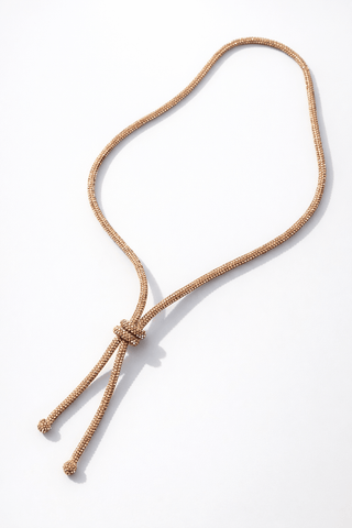CZ Knot Rope Necklace - Champagne