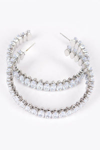 CZ Radiance Hoop Earrings-230 Jewelry-H&D-Coastal Bloom Boutique, find the trendiest versions of the popular styles and looks Located in Indialantic, FL