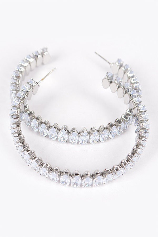CZ Radiance Hoop Earrings-230 Jewelry-H&D-Coastal Bloom Boutique, find the trendiest versions of the popular styles and looks Located in Indialantic, FL