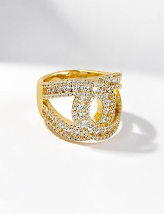 CZ Station Knot Ring