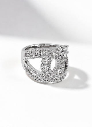 CZ Station Knot Ring