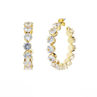 CZ Stone Eternity Hoop Earrings