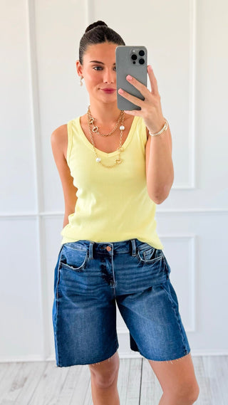 Dark Wash Denim Bermuda Shorts