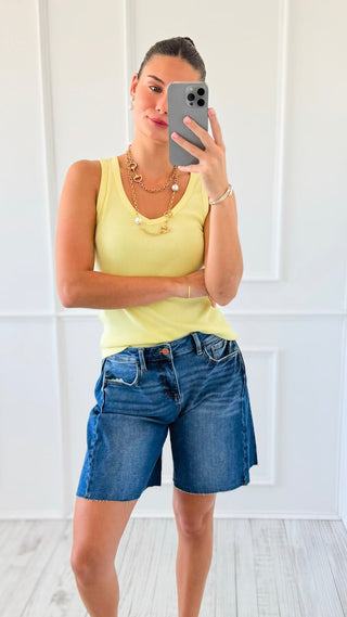 Dark Wash Denim Bermuda Shorts