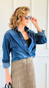 Darling Denim Snap Front Shirt-Coastal Bloom-Coastal Bloom Boutique, find the trendiest versions of the popular styles and looks Located in Indialantic, FL