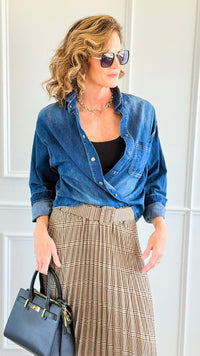 Darling Denim Snap Front Shirt-Coastal Bloom-Coastal Bloom Boutique, find the trendiest versions of the popular styles and looks Located in Indialantic, FL