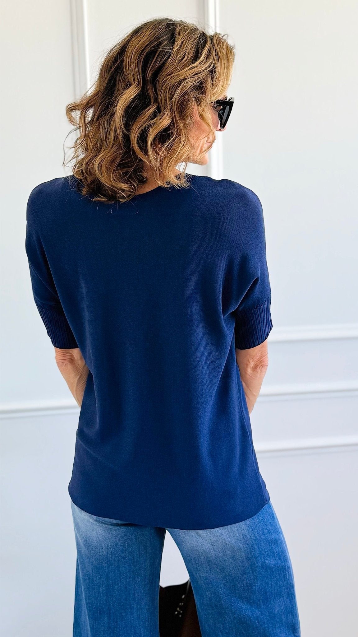 Italian Top Day To Night Italian Top- Navy – Coastal Bloom