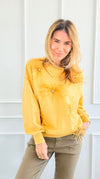Daydream Bloom Embellished Sweatshirt-110 Long Sleeve Tops-ROUSSEAU-Coastal Bloom Boutique, find the trendiest versions of the popular styles and looks Located in Indialantic, FL