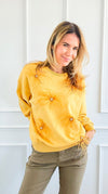 Daydream Bloom Embellished Sweatshirt-110 Long Sleeve Tops-ROUSSEAU-Coastal Bloom Boutique, find the trendiest versions of the popular styles and looks Located in Indialantic, FL