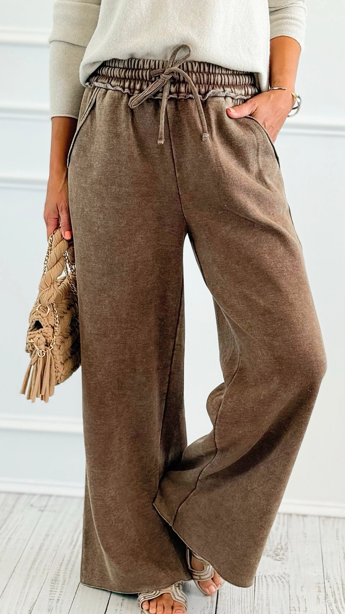 Daydream Lounge Pants - Mocha-100 Pants-Zenana-Coastal Bloom Boutique, find the trendiest versions of the popular styles and looks Located in Indialantic, FL