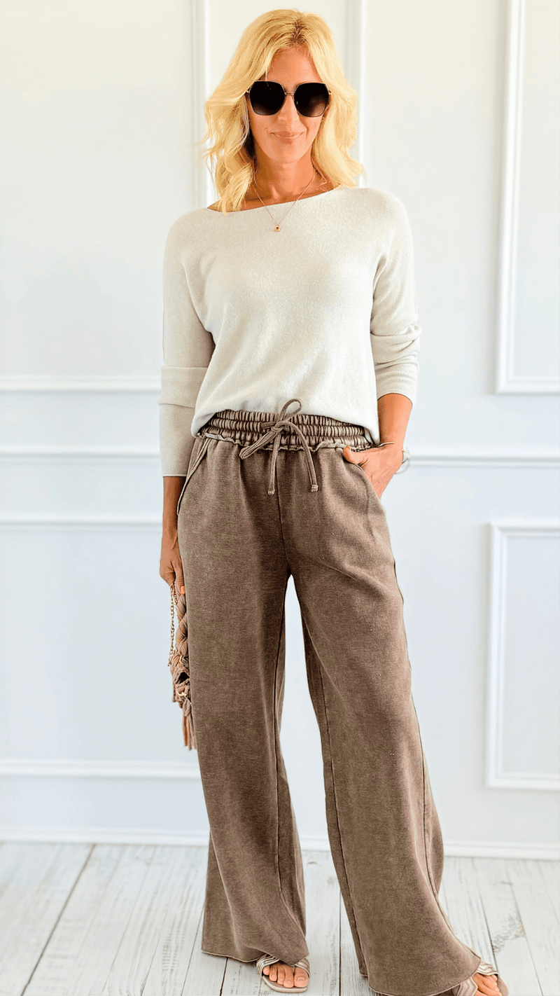 Daydream Lounge Pants - Mocha-100 Pants-Zenana-Coastal Bloom Boutique, find the trendiest versions of the popular styles and looks Located in Indialantic, FL